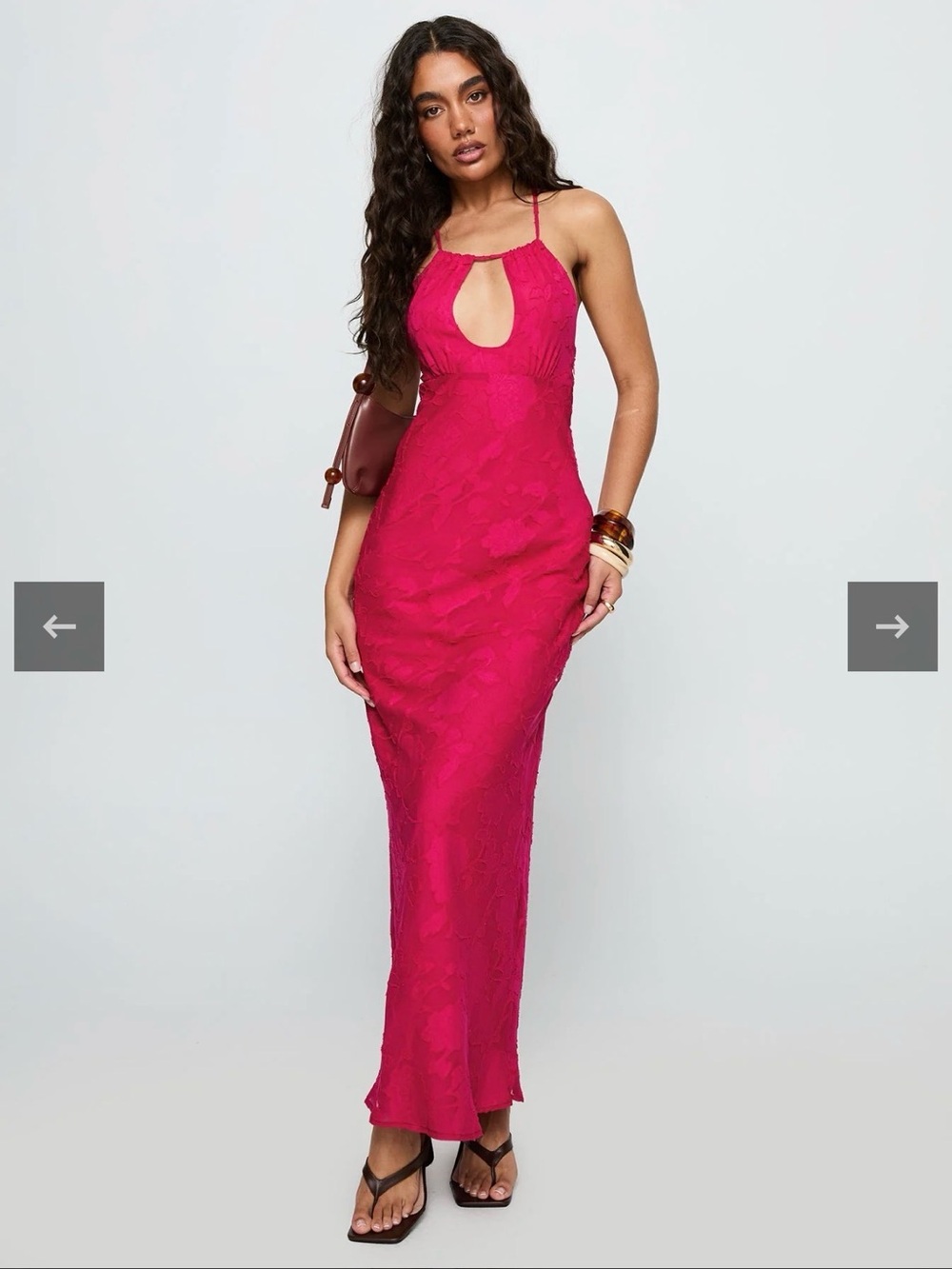Princess Polly Magnetic Halter Maxi Dress Hot Pink, BRAND NEW never worn